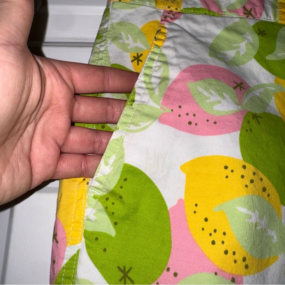Lilly Pulitzer citrus lemon lime print Pink Yellow Fruit capri pants vintage 8 - Picture 5 of 13